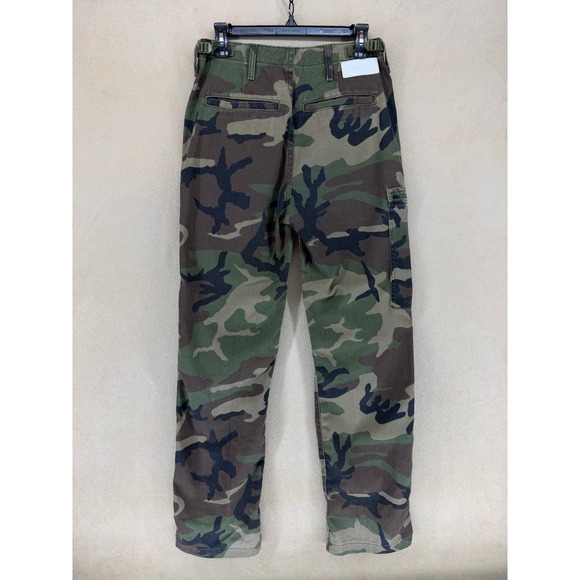 RE DONE Originals Camo Cargo Pants Womens Size 28 Cargo Pockets Zip Ankles - Picture 8 of 13